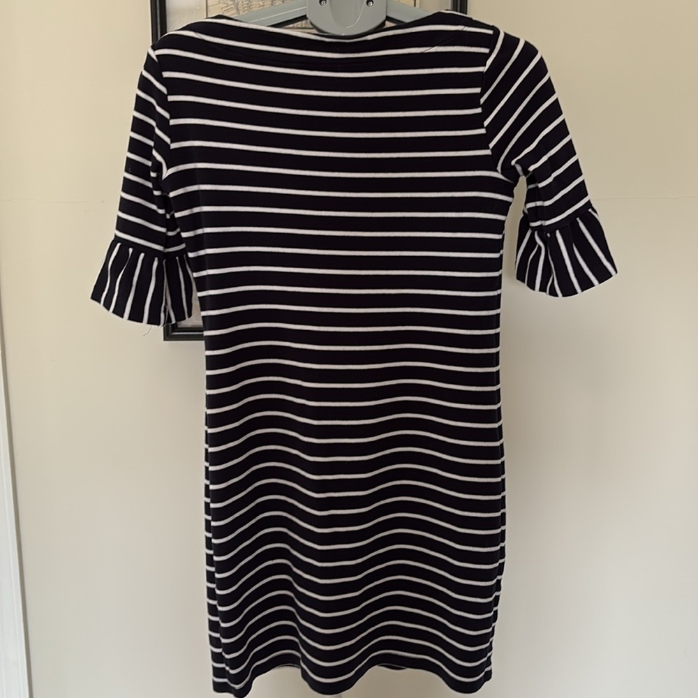 Talbots Navy and White Striped Dress, Size Small - Picture 3 of 3